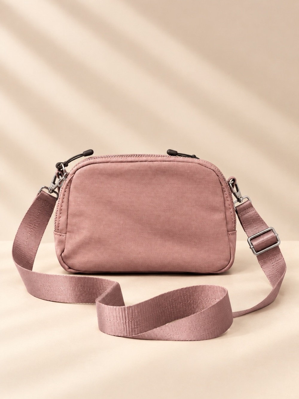 Belt Bag in Mauve with silver hardware